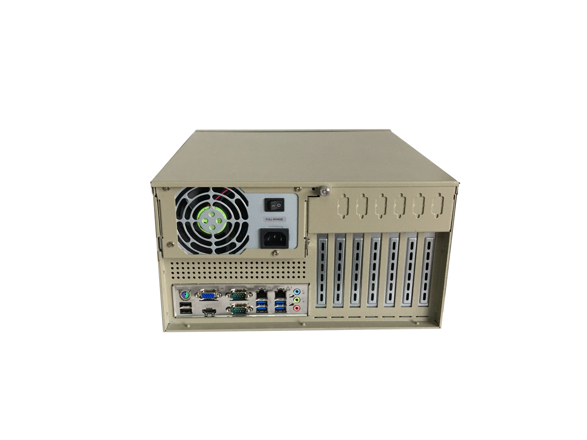 IPC-608-H110V1.0 壁挂式7槽位经济型工控机英特尔酷睿6代7代H110芯片组2英特尔网口6串口9USB5PCI多显示接口8路GP10嵌入式桌式安装高性能经济型工业计算机