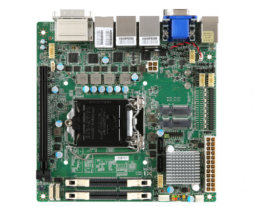 祁鸣科技MS-98H1 MINI-ITX工控主板酷睿4代Desktop Haswell H81芯片组4网口10串口2VGA多显示8USB小型网安服务器主板